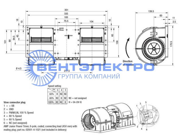 Габаритные размеры K3G097-AK34-65 Габаритные размеры K3G097-AK34-65