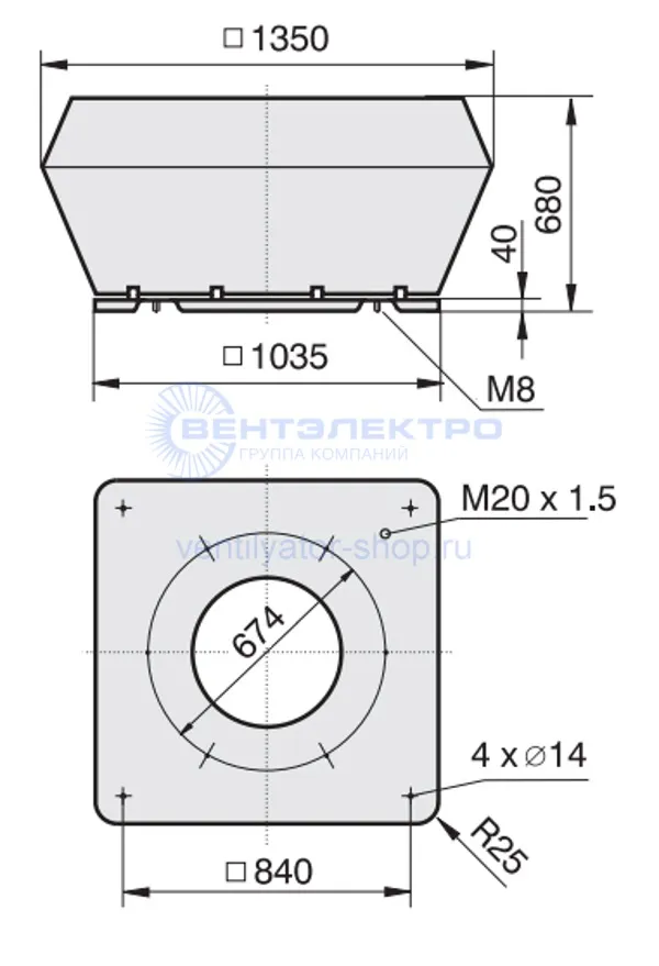 Габаритные и присоединительные размеры Розенберг DVW 710-6 D 