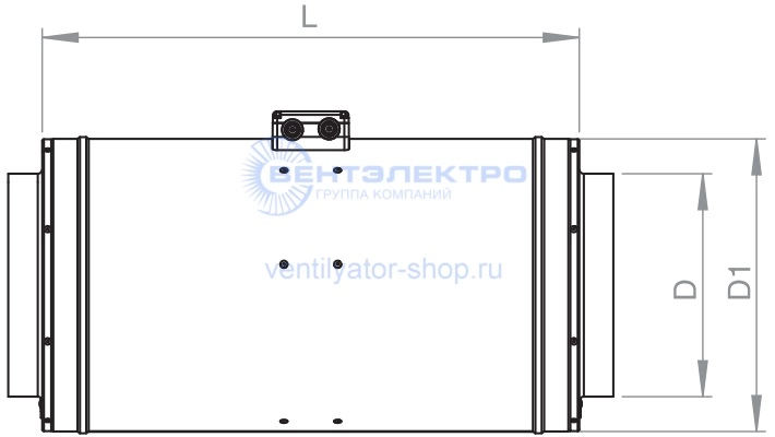 Габаритный чертёж канального вентилятора SH 250 EC Shuft Габаритный чертёж канального вентилятора SH 250 EC Shuft