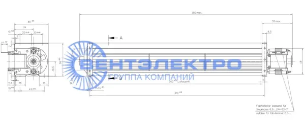 Размеры тангенциального вентилятора QL4/3000A26-2112LH-445 ck Эбм-Папст