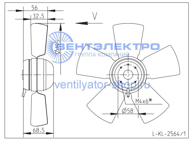 Габаритные размеры Ziehl-Abegg FB020-2EA.W8.V5 139681